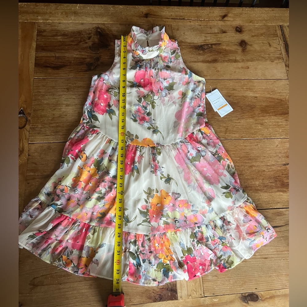 Bleecker 126 Watercolor Floral Chiffon High
Neck Baby Doll Dress. Size small‎ - Picture 16 of 16